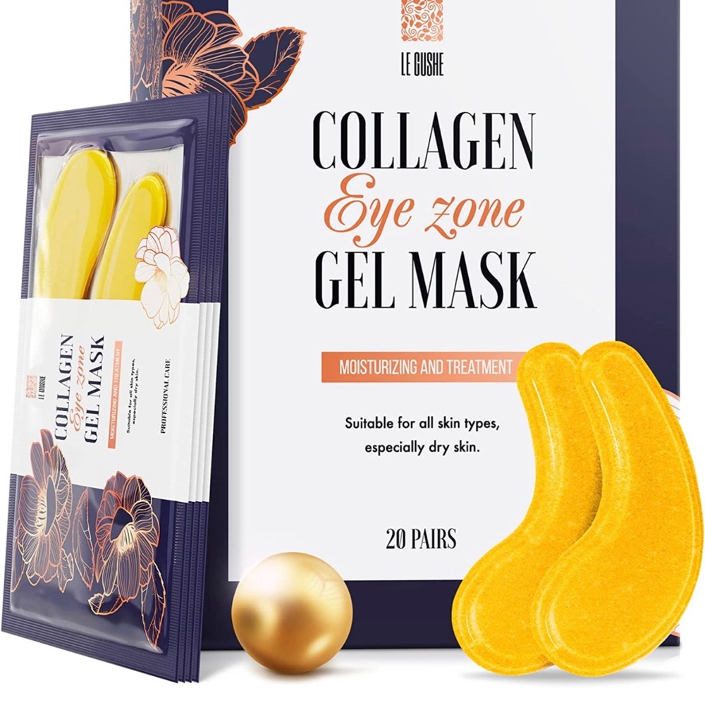 LE GUSHE Under Eye Patches - 24K Gold Under Eye Mask Anti-Aging Hyaluronic